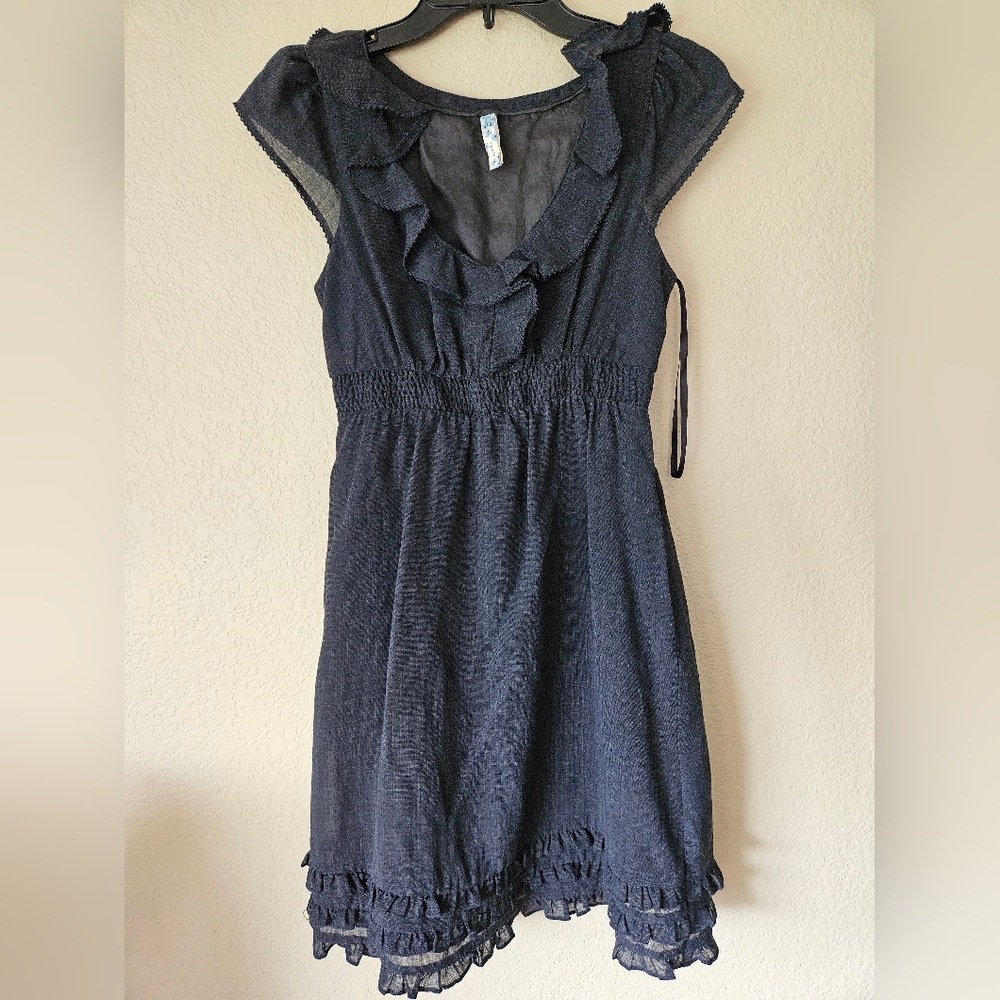 Maeve Anthropologie Black Linen Dress‎ Size 0